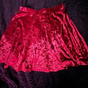 Red Velvet Mini Skirt